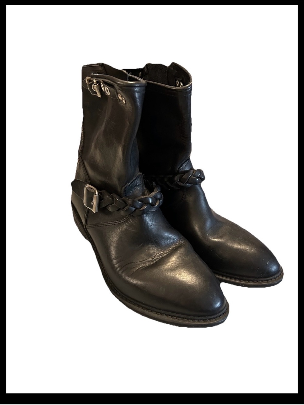 Golden Goose Short Biker Boots Black Leather - Size 39 EU - Picture 2 of 8